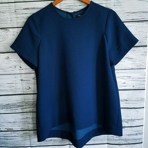 Madewell Navy Blue Large Pleated And High-Low